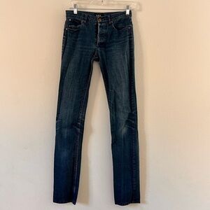 A.P.C. Rue Madame Paris Skinny Button Fly Five Pocket Blue Jeans Size 25